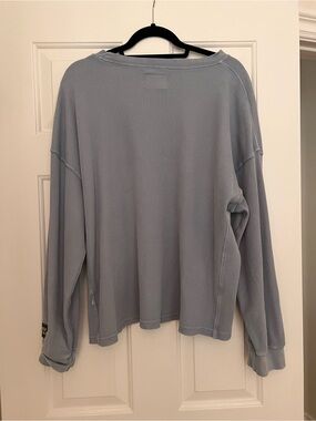 Daily Drills Women's Light Blue Ribbed Long Sleeve Tee